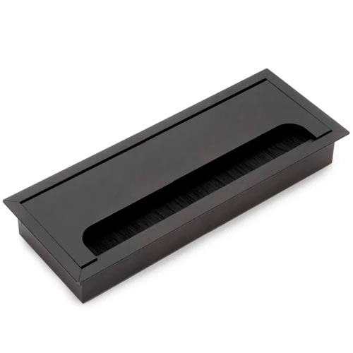 Pasacables rectangular negro