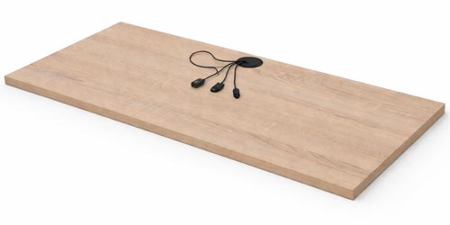 Tablón con pasacables